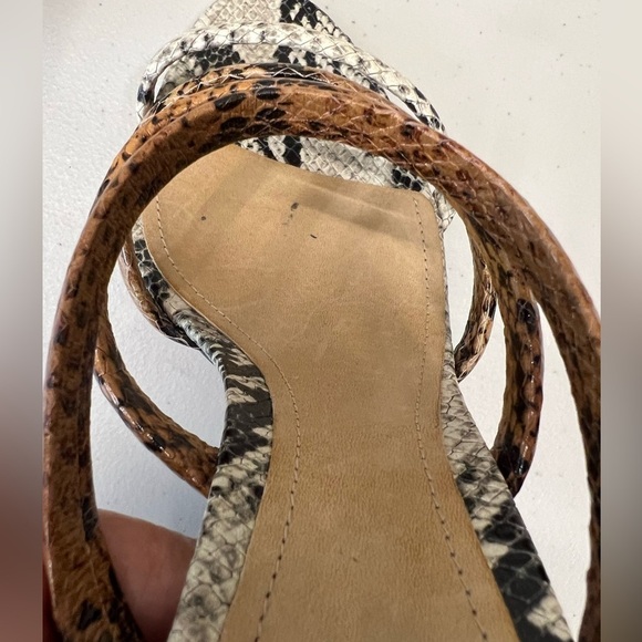 Schutz Anthropologie Python Snake Print Strappy Sandals Size 8.5 - Picture 7 of 7